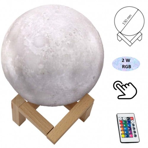 BOLA LUNA LED 3D RECARGABLE...